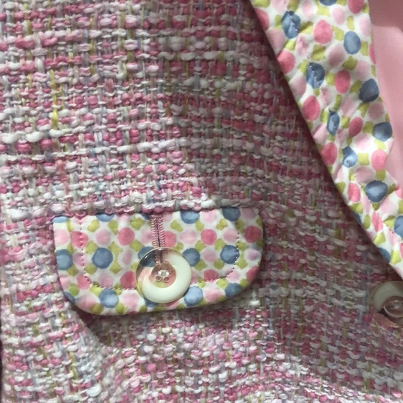 Vintage Sigrid Olsen classic pink tweed trimmed in polkadots!! - Picture 2 of 8